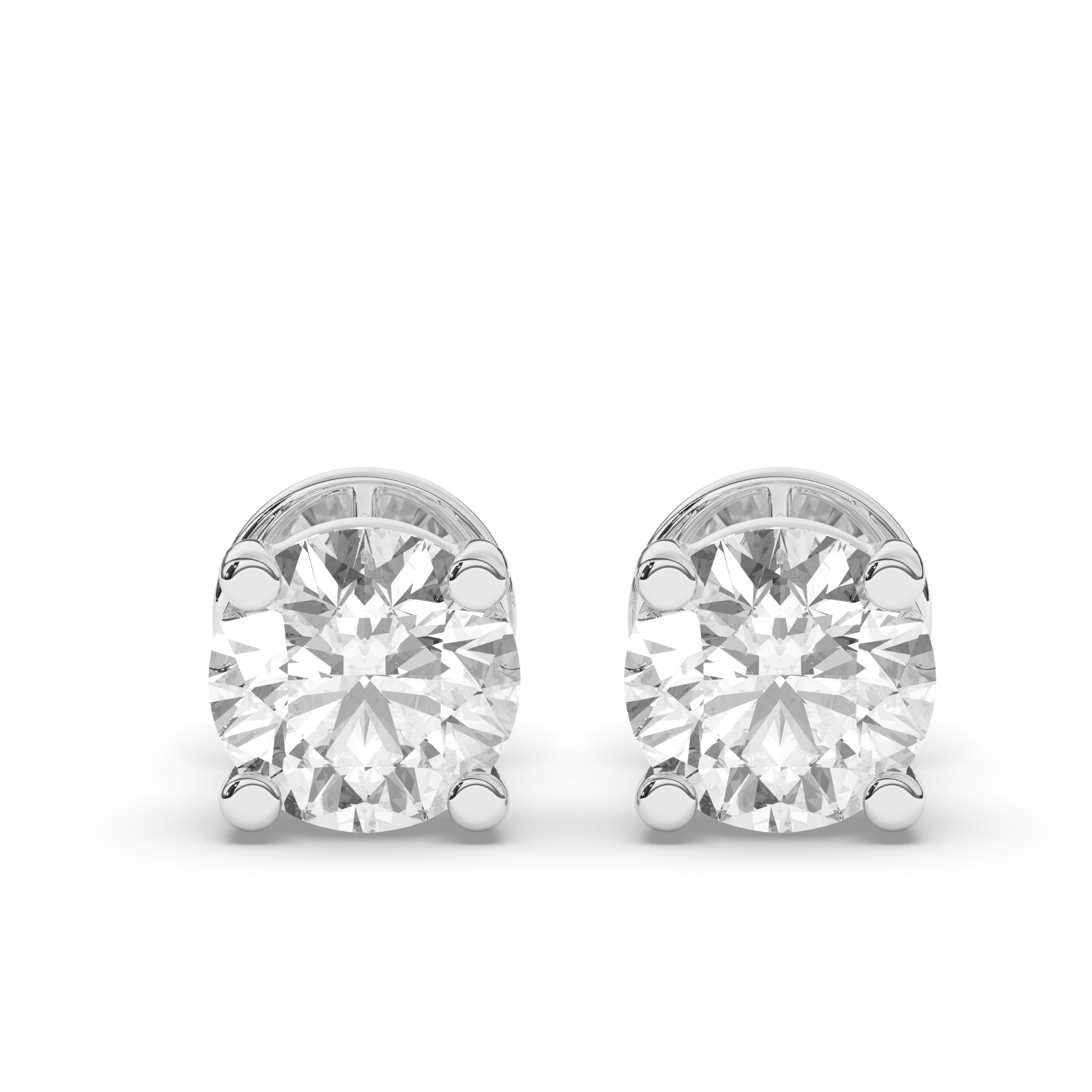 Elegant Round Lab-Grown Diamond Solitaire Studs - Pear Jewels